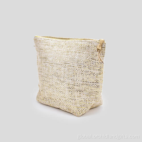 paper straw women's zipper cosmetic bag